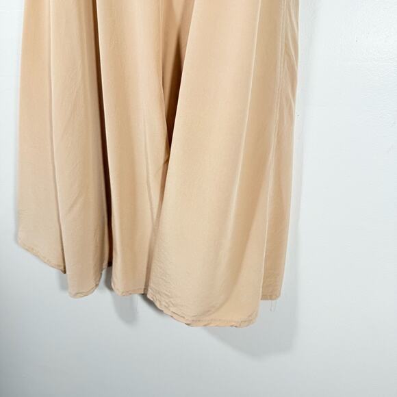 Elizabeth Suzann Marlena Nude Peach V Neck 100% Silk Knee Length Slip Dress XS - Picture 4 of 13